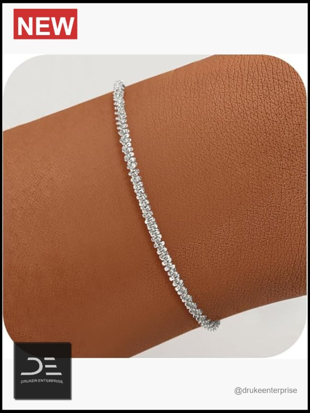 2.5mm 925 Sterling Silver Diamond Cut Link Bracelet